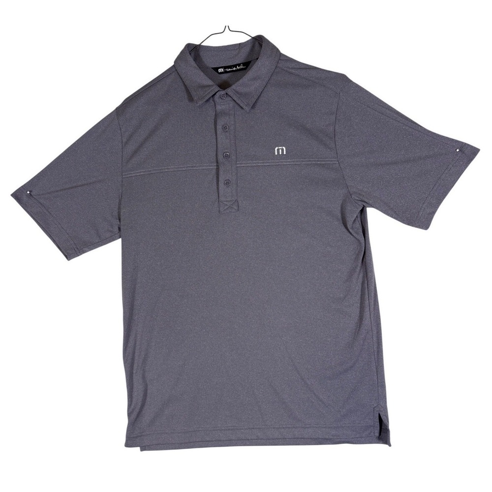 TravisMathew Mens Short Sleeve Golf Polo Shirt Gray Heather Small 100% Polyester